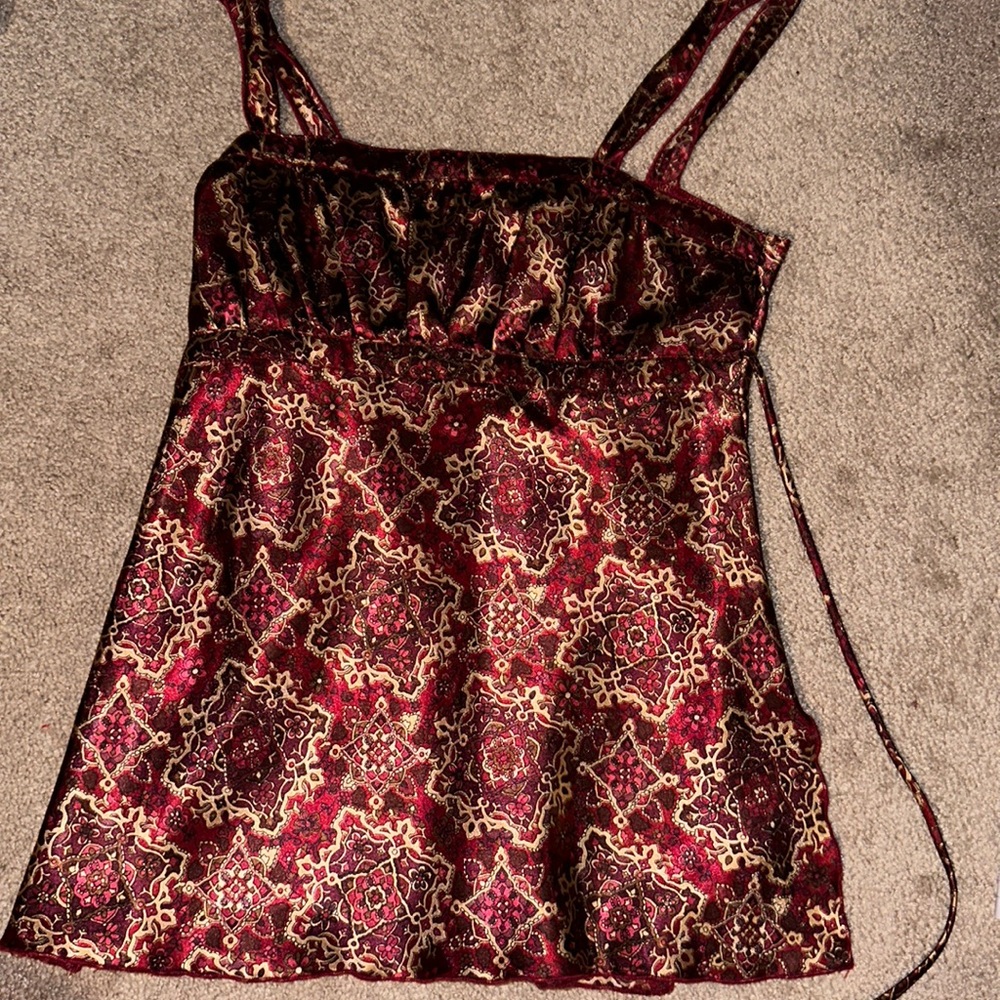 - Self Esteem satin tank top - SIZE LARGE -